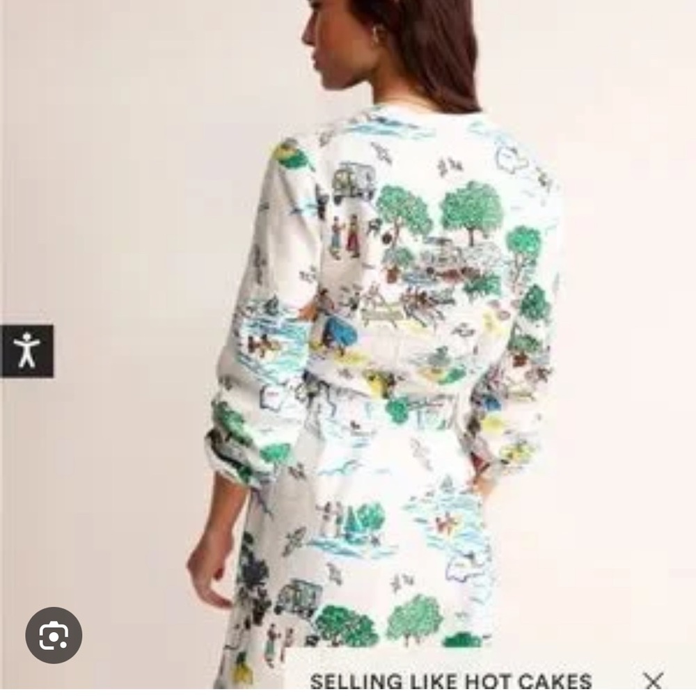 Boden Cleo Linen dress, NWT in Amalfi Coast pattern - Picture 4 of 7